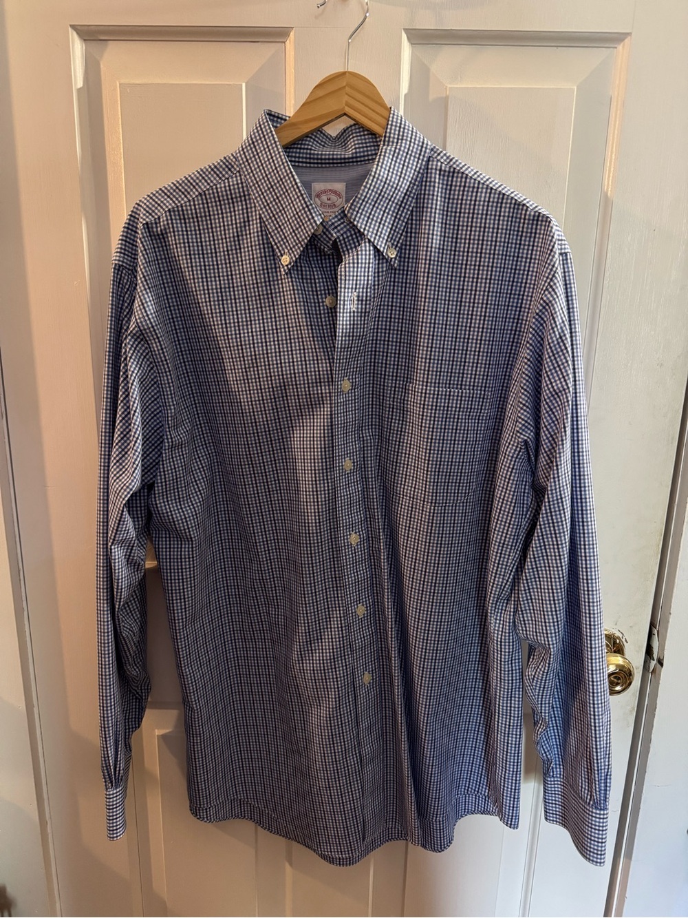 Brooks Brothers Blue Check Button-Down Men's Shirt